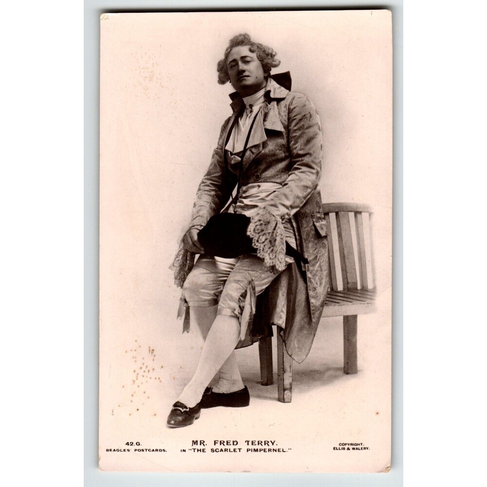 Fred Terry The Scarlet Pimpernel Actor Real Photo Postcard Vintage RPPC Beagles